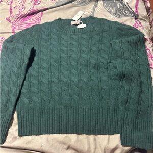 J. Crew Teal Cable Knit Sweater